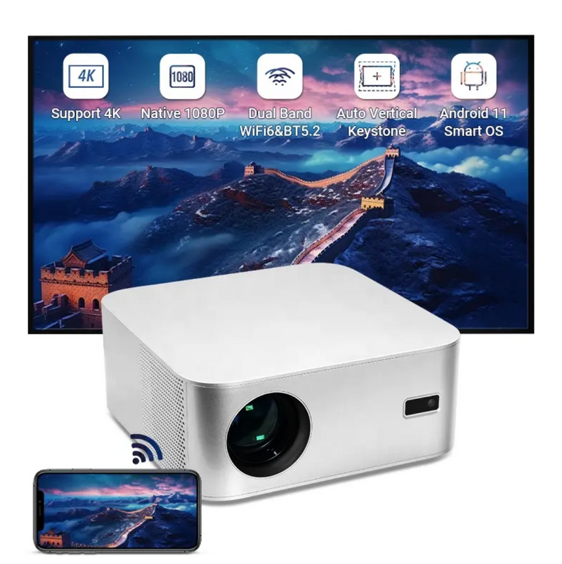 Hotack Hot Sale L016AQ Smart Mini Projector Lighting Projectors Full HD 1080P Home Theater Video Proyector 4K