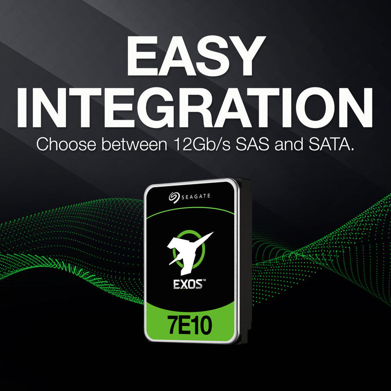 Disque Dur Interne Seagate Exos 7E10 6 To - 3,5" SATA 7200 TR/min - 256 Mo Cache