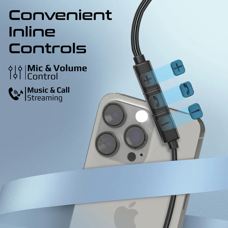 Promate Silken-ENC Ergonomic In-Ear USB-C Wired ENC Stereo Earphones – High-Fidelity Sound, ENC Microphone, Inline Controls