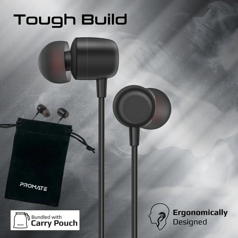 Promate Silken-ENC Ergonomic In-Ear USB-C Wired ENC Stereo Earphones – High-Fidelity Sound, ENC Microphone, Inline Controls