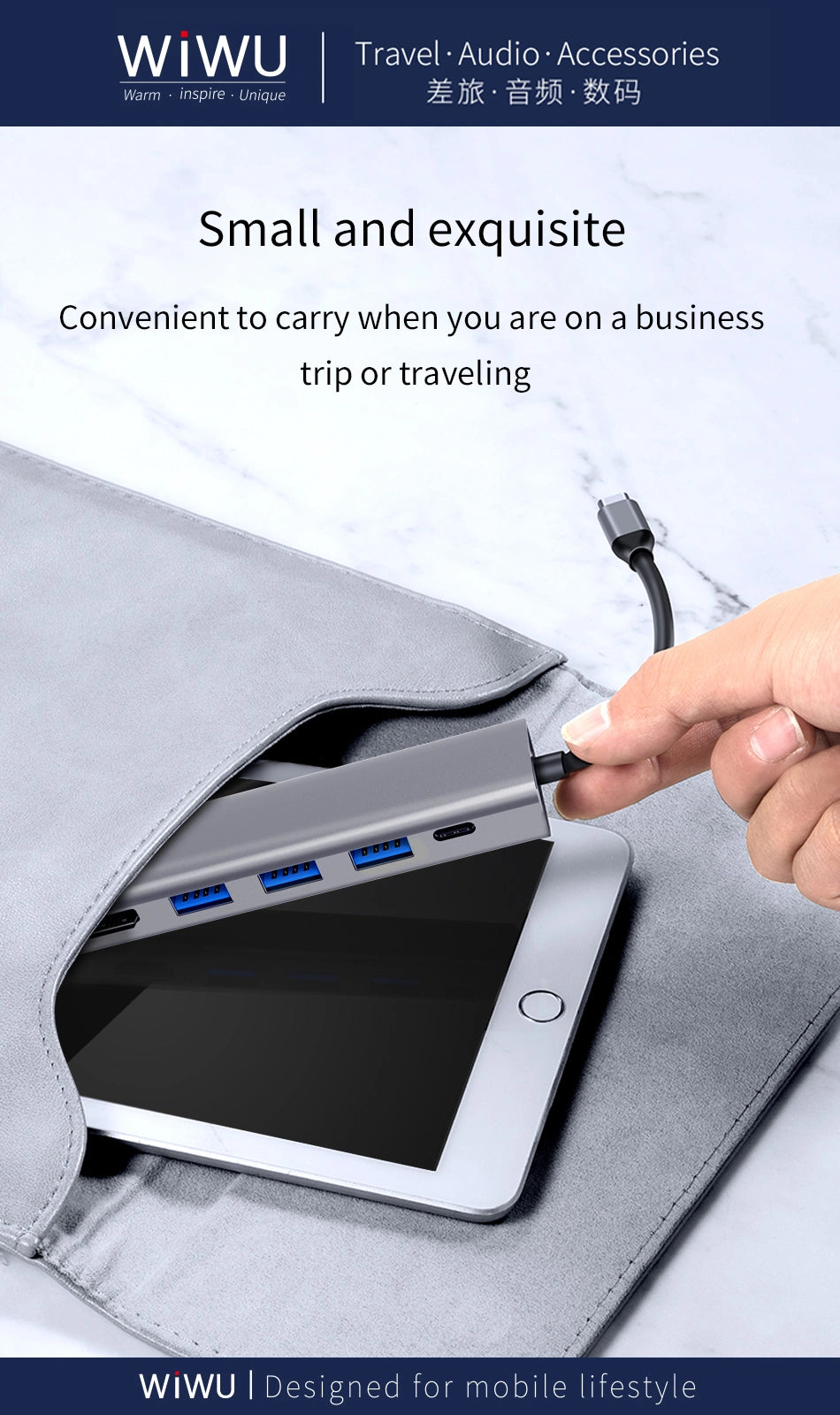 WIWU ALPHA 5 IN 1 USB-C HUB A531H - GRAY