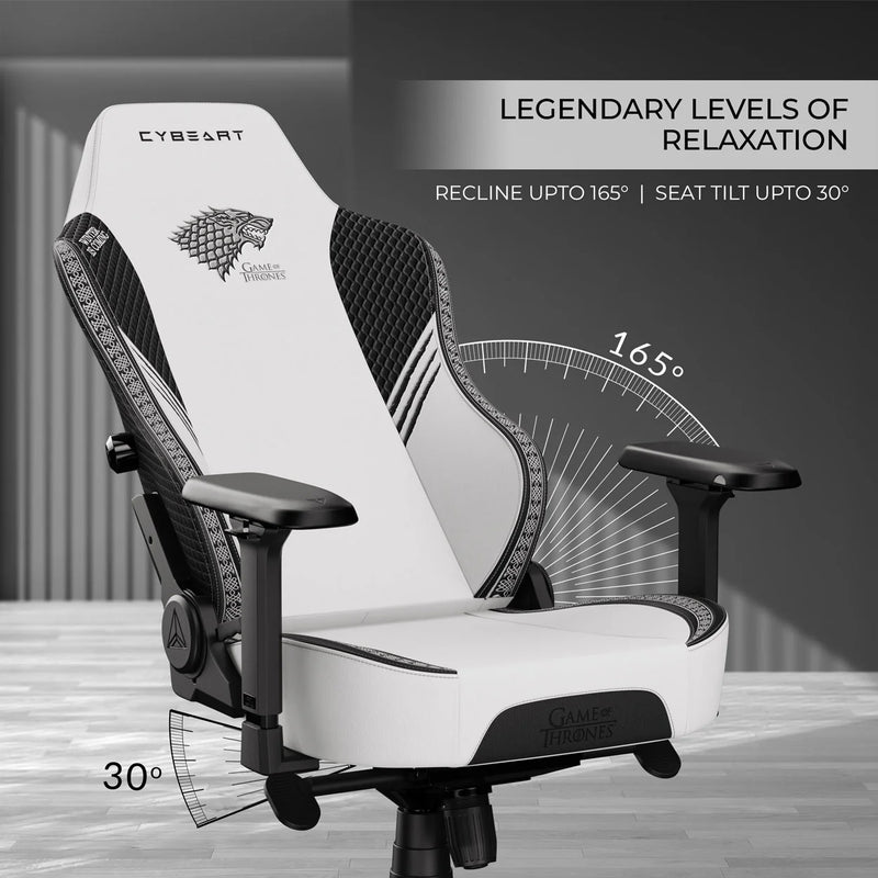 CYBEART | House Stark Gaming Chair - DC Comics | 4D Armrest | Inbuilt Lumbar Support | Supreme PU Leather, Ergonomic, Recline & Tilt