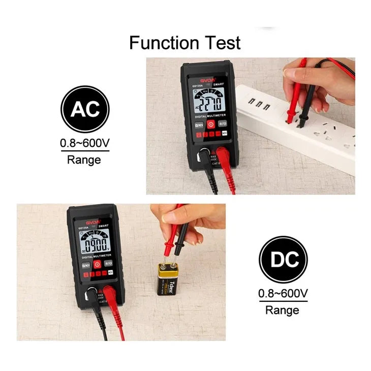 GVDA Digital Multimeter Auto Range DMM Voltmeter True RMS AC DC NCV Ohm Voltage Meter Smart Multi-meter 4000 Counts Multimeter