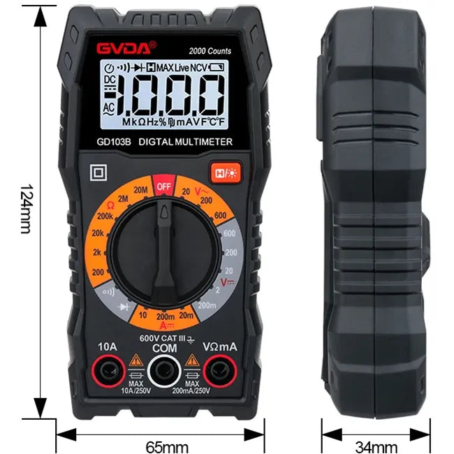 GVDA GD103B Multifunctional Digital Multimeter