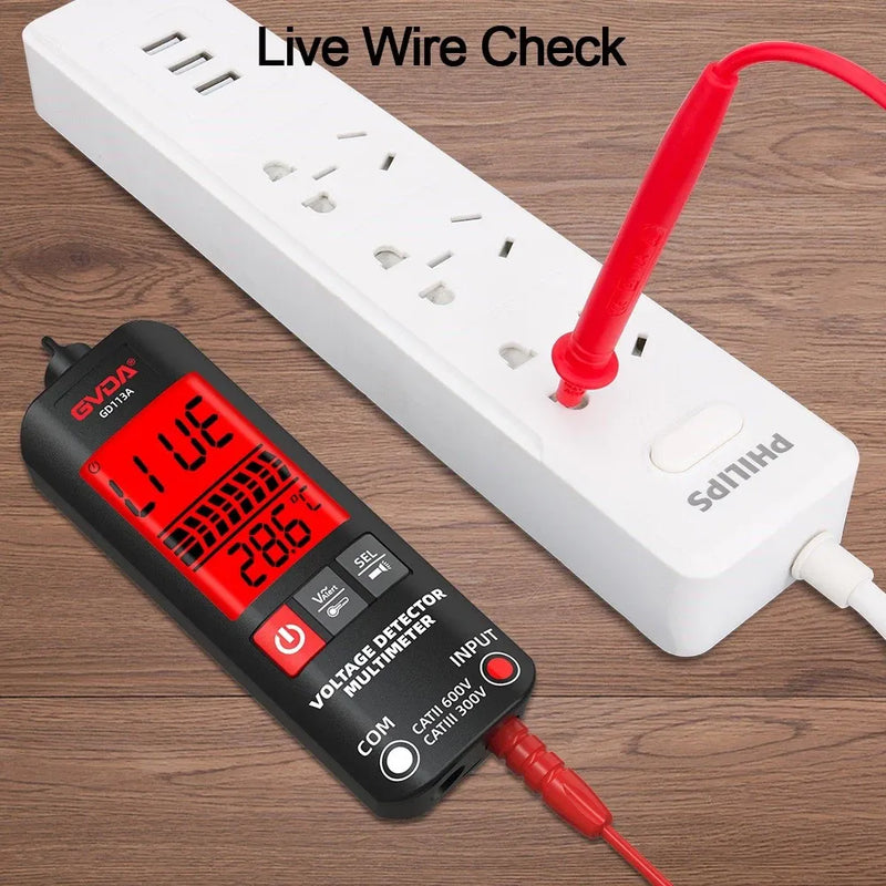 GVDA Digital Multimeter Non-Contact Voltage Tester Dual Range Live Wire Detector Ohm Hz NCV Meter Smart Multimeter Voltmeter