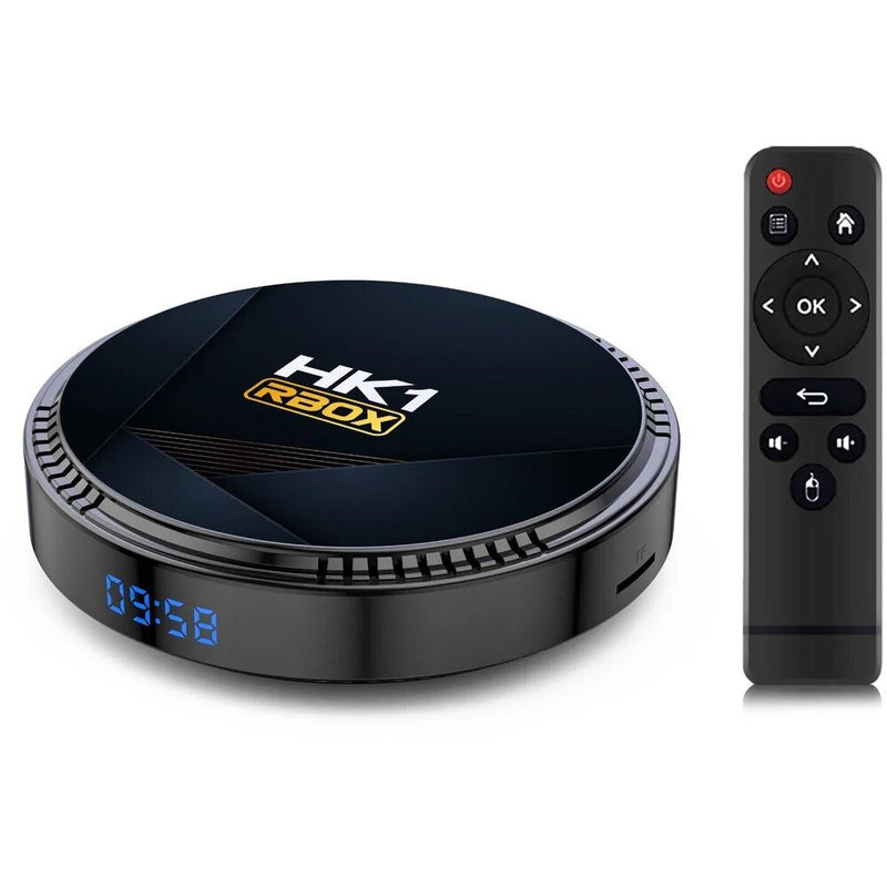 HK1 Pro Smart TV Box Android 10/12, 5G WiFi, Quad-Core, 4K Streaming, Dual USB, HDMI, Ethernet, SD Card Slot