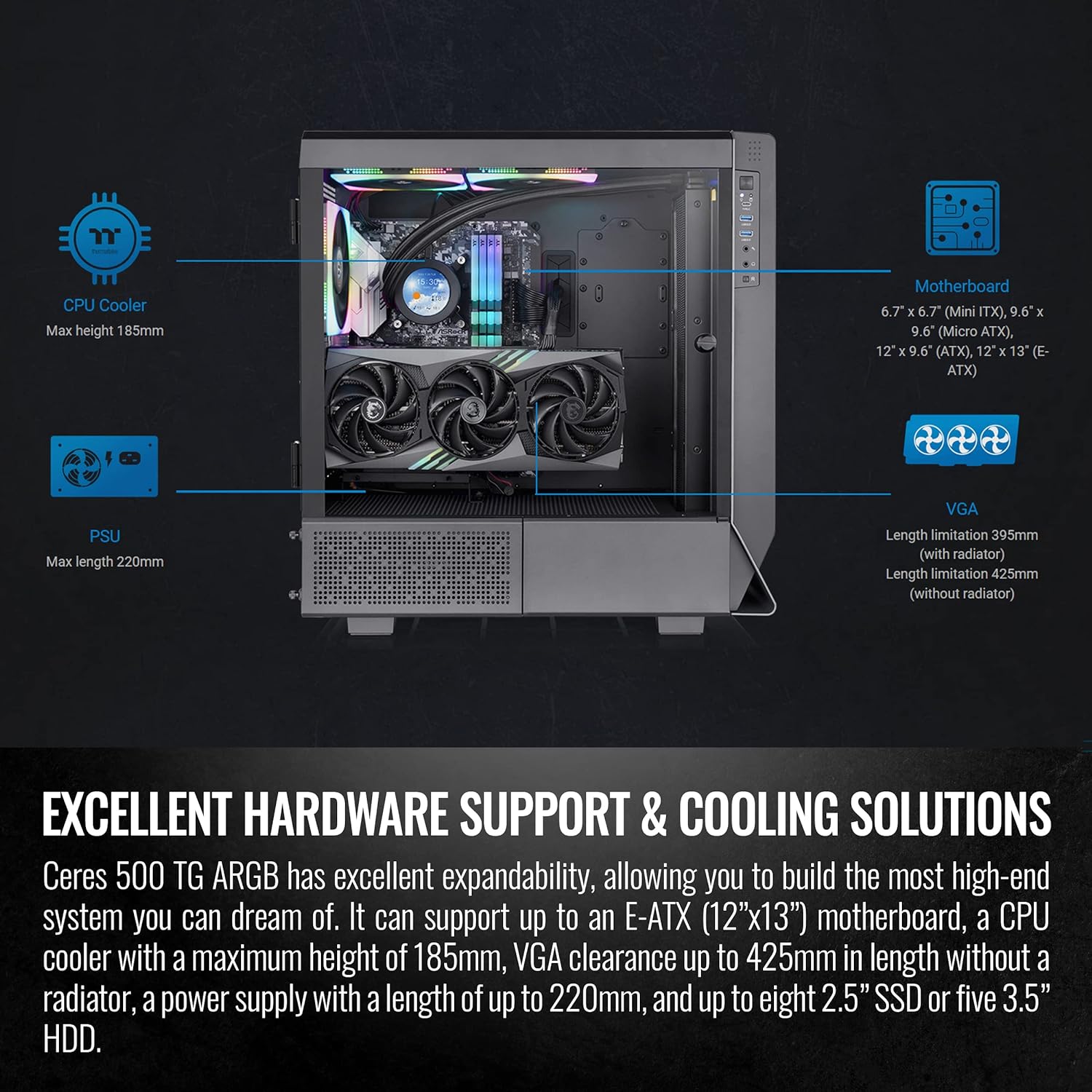 Thermaltake Ceres 500 TG ARGB Mid Tower Chassis