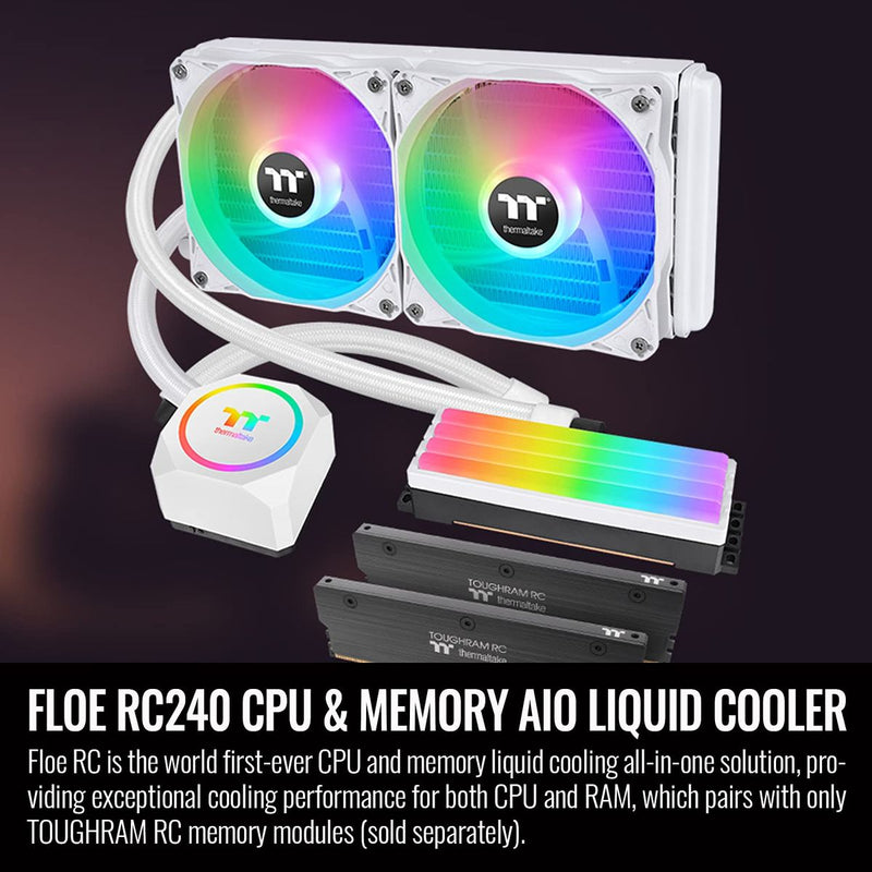 Thermaltake Floe RC240 CPU & Memory AIO Liquid Cooler Snow Edition