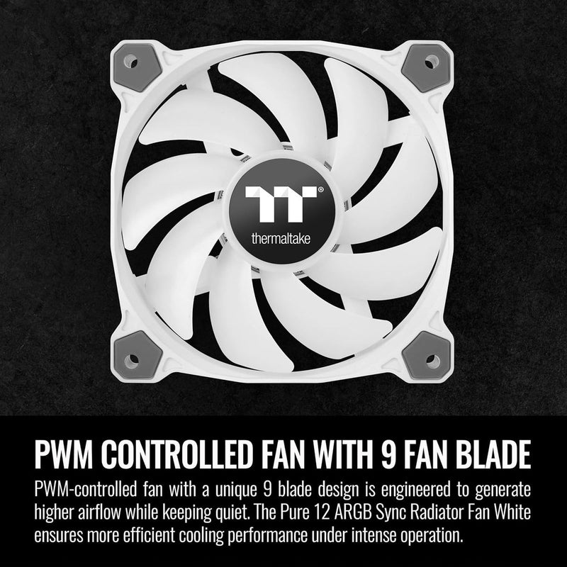 Thermaltake Pure 12 ARGB Sync Radiator Fan White TT Premium Edition (3-Fan Pack)