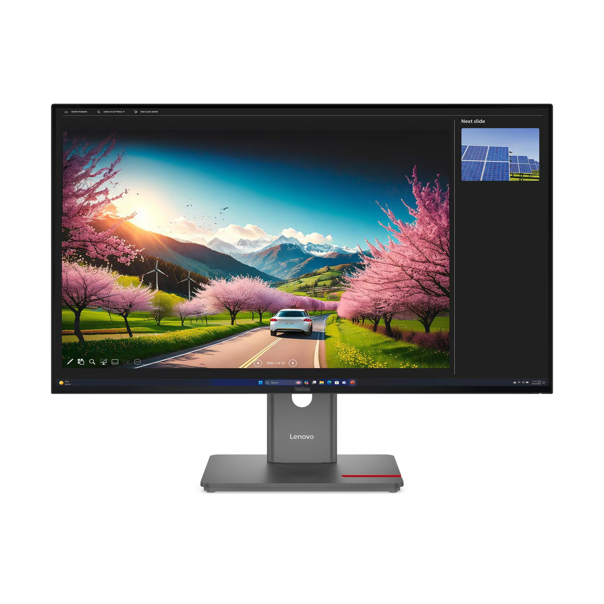شاشة Lenovo ThinkVision P32UD-40 الاحترافية مقاس 31.5 بوصة بدقة 4K UHD، بتقنية IPS، ودقة 3840×2160، وتردد 120Hz، وتغطية 98% من DCI-P3 و99% من sRGB، وتقنية HDR10، ومنفذ Thunderbolt 4 مع شحن PD بقدرة 140W، وKVM، ومنافذ HDMI 2.1 وDP 1.4 و2.5GbE – أسود Raven