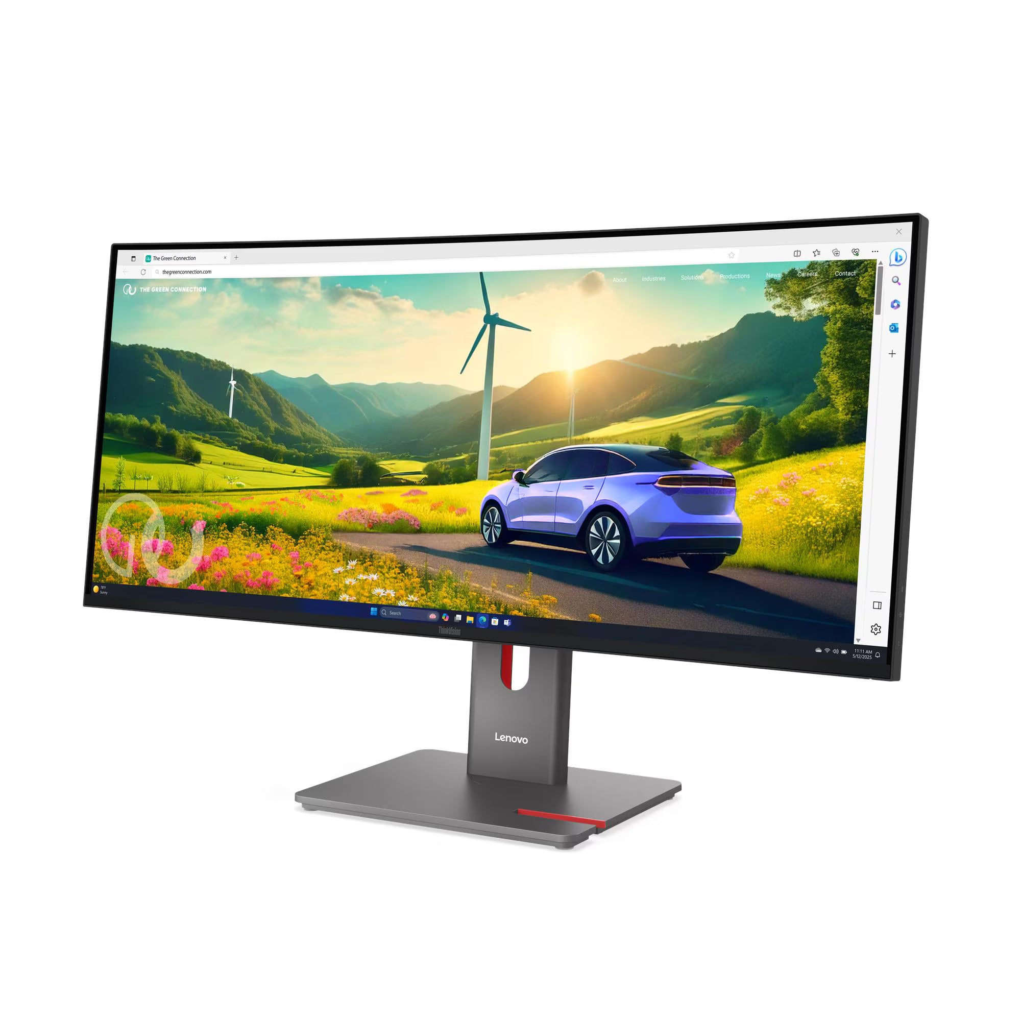 Lenovo ThinkVision P34WD-40 34" Curved UWQHD IPS Monitor, 3440×1440, 120Hz, USB-C Docking with 140W Power Delivery, RJ45 Ethernet, HDR10, Built-in Speakers