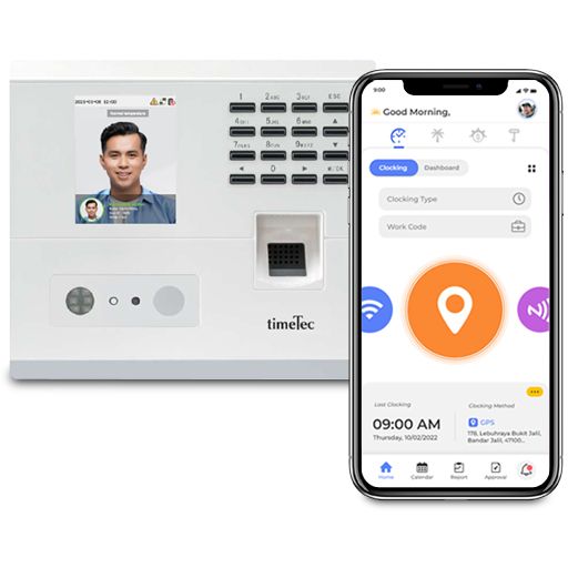 TimeTec TC10 Face & Fingerprint Time Attendance Terminal – 2.8" TFT, Wi-Fi/LAN, 800 Users, 150K Logs, Door Access Control