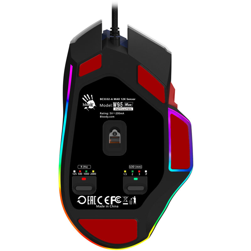 Bloody W95 Max Sports 12000 CPI  Activated Extra Fire RGB Gaming Wired Mouse