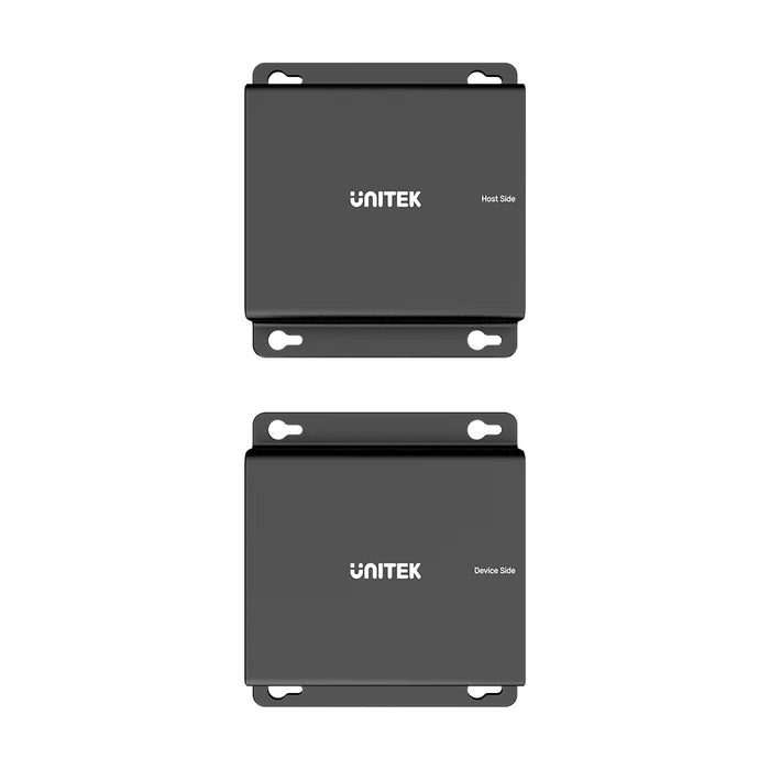UNITEK 150 m USB Extender Over Ethernet with 4-Port USB Hub — Long-Range USB Signal Booster, Cat5e/6 Support, Plug-and-Play Expansion for USB Devices