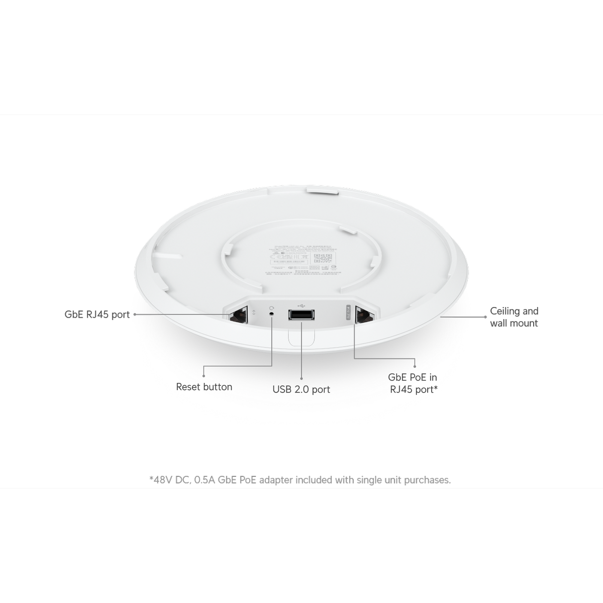 Ubiquiti UniFi AC Pro Access Point, Dual-Band 3x3 MIMO, Indoor/Outdoor, 2 Gigabit Ethernet Ports, PoE