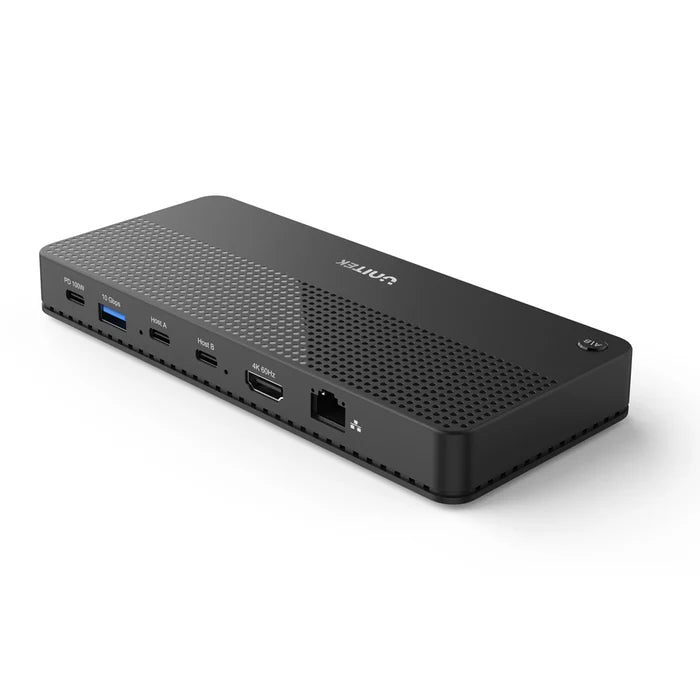 UNITEK USB-C 4K KVM Docking Station, 100W PD, 4K@60Hz HDMI, 10Gbps Data Transfer, Gigabit Ethernet, SD/MicroSD Reader, One-Button Switch for 2 Computers