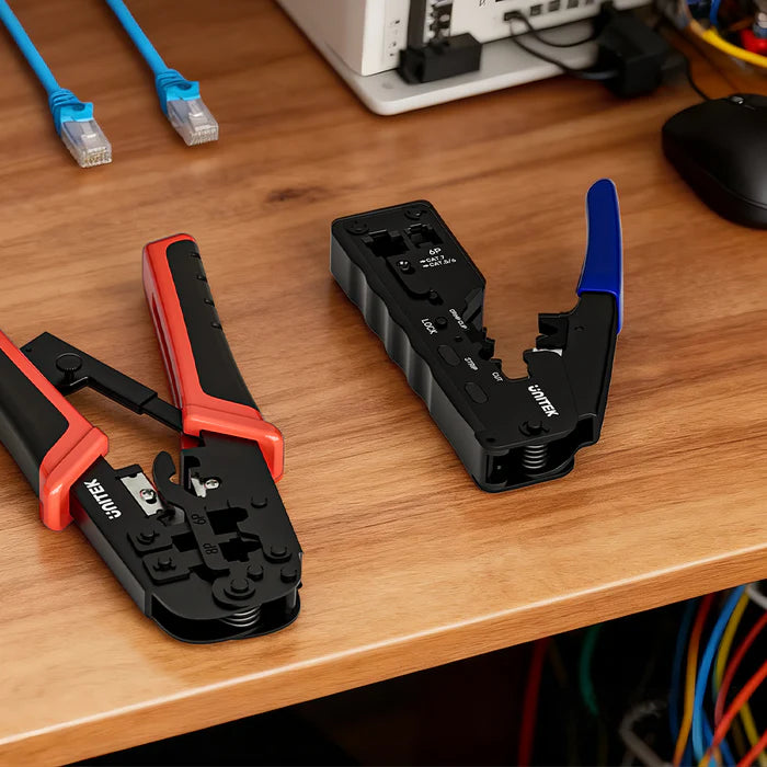 أداة ضغط إيثرنت احترافية من UNITEK لموصلات RJ45 وRJ11، قطع الأسلاك، تجريدها، ووظيفة ضغط درع Cat7، مصنوعة من الفولاذ الكربوني