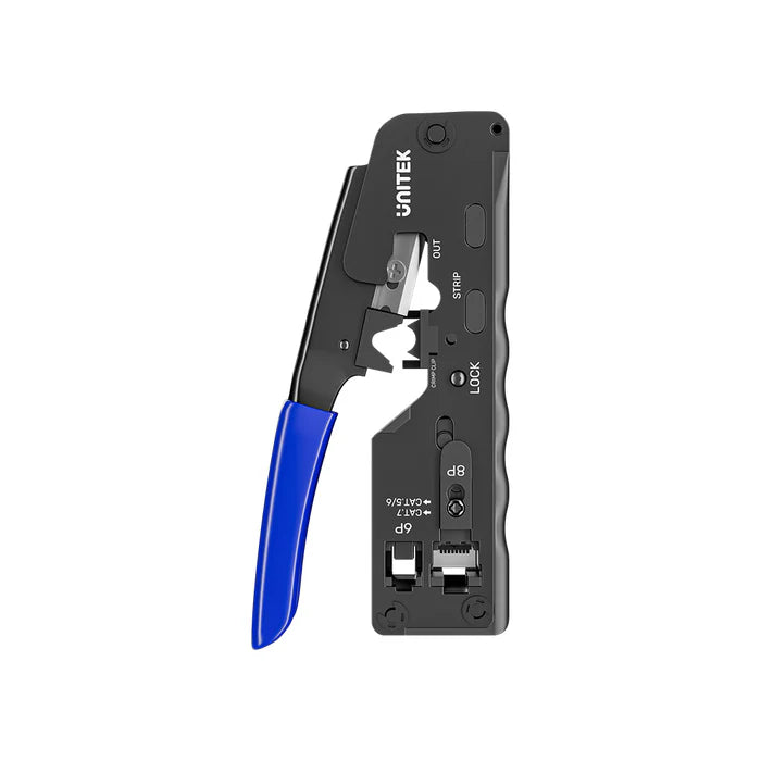 أداة ضغط إيثرنت احترافية من UNITEK لموصلات RJ45 وRJ11، قطع الأسلاك، تجريدها، ووظيفة ضغط درع Cat7، مصنوعة من الفولاذ الكربوني