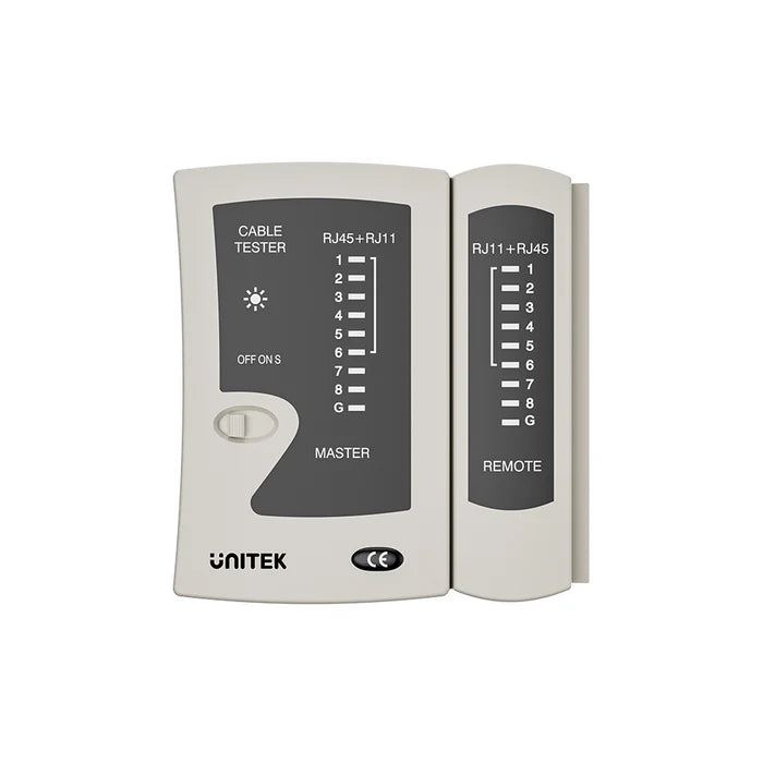 جهاز اختبار كابل إيثرنت من UNITEK، جهاز اختبار كابل LAN RJ45/RJ11 مع مؤشر LED، تخطيط الأسلاك وكشف الأعطال، أداة تشخيص شبكة محمولة