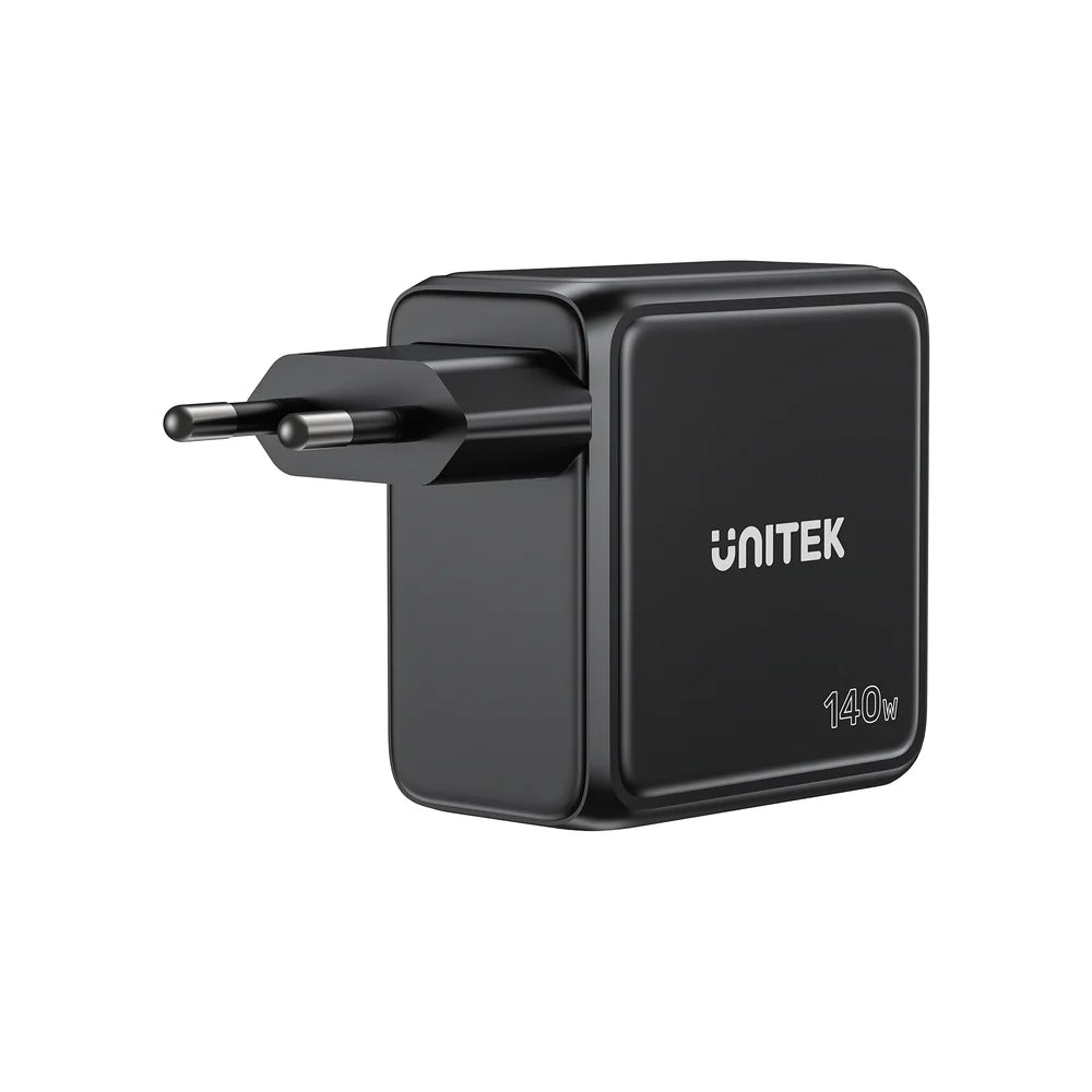 شاحن UNITEK REXO 140 واط GaN – شاحن سريع بأربعة منافذ USB-C/USB-A مع شاشة ذكية، دعم PD 3.1 وQC