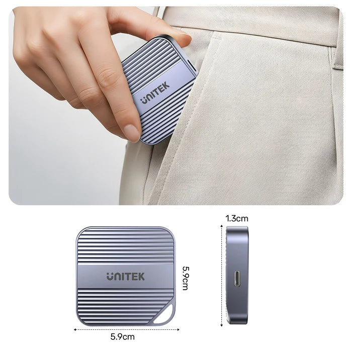 UNITEK Magnetic 6-in-1 SD/MicroSD Card Reader, UHS-II, USB-C 5Gbps, 100W PD Charging, 4K@60Hz HDMI, 3.5mm Audio, Magnetic Mount, Up to 2TB – Space Grey