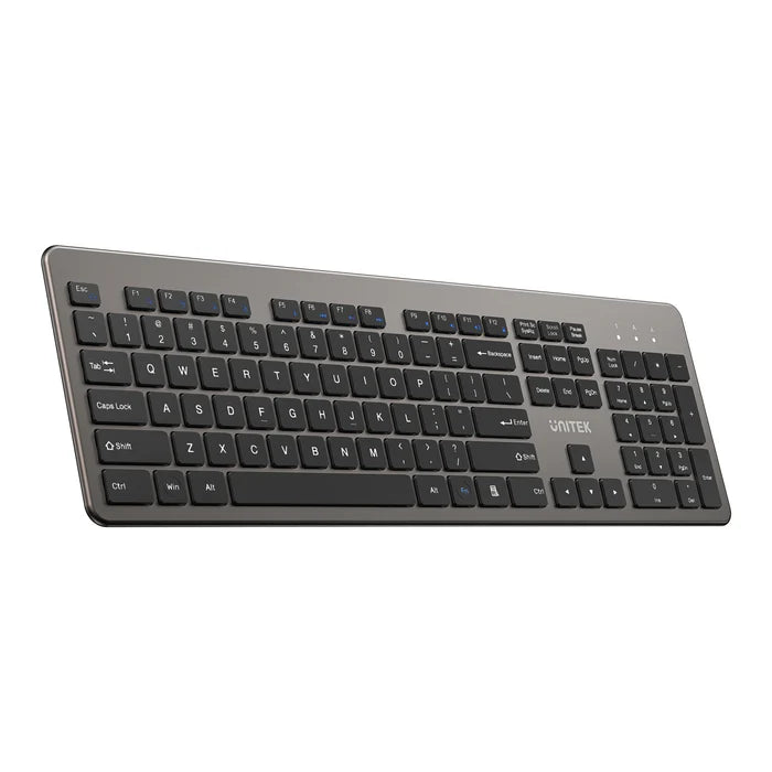 UNITEK SlimDuo Wireless Keyboard and Mouse Combo, 2.4GHz Full-Size Silent Keyboard & 1600 DPI Mouse, USB Plug & Play, Windows/Mac/Linux