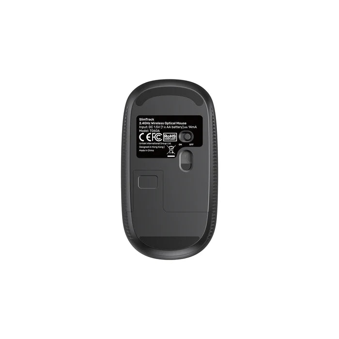 UNITEK SlimTrack Wireless Optical Mouse, 2.4GHz Cordless Mouse with 1600 DPI, Silent Click, Ergonomic Design, USB Plug & Play for Laptop and PC