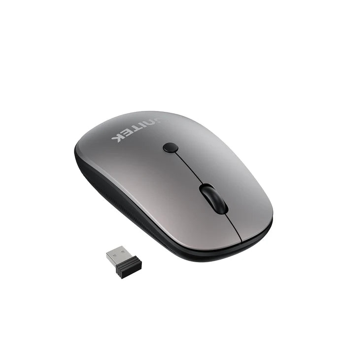 UNITEK SlimTrack Wireless Optical Mouse, 2.4GHz Cordless Mouse with 1600 DPI, Silent Click, Ergonomic Design, USB Plug & Play for Laptop and PC