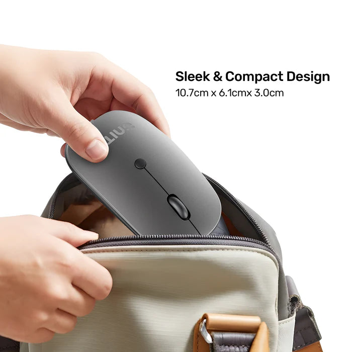 UNITEK SlimTrack Wired Optical Mouse, 1600 DPI, Silent Click, USB-A Plug & Play, Ergonomic Ambidextrous Design, Space Gray