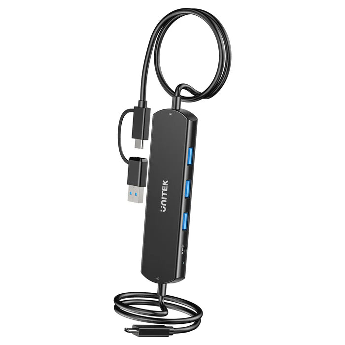 UNITEK 10Gbps USB KVM Switch Hub, Dual PC USB Sharing Device with 3 USB-A Ports, One-Button Switching, High-Speed Data Transfer, Plug & Play