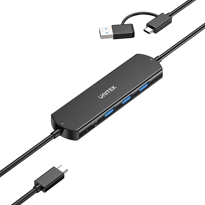 UNITEK 10Gbps USB KVM Switch Hub, Dual PC USB Sharing Device with 3 USB-A Ports, One-Button Switching, High-Speed Data Transfer, Plug & Play