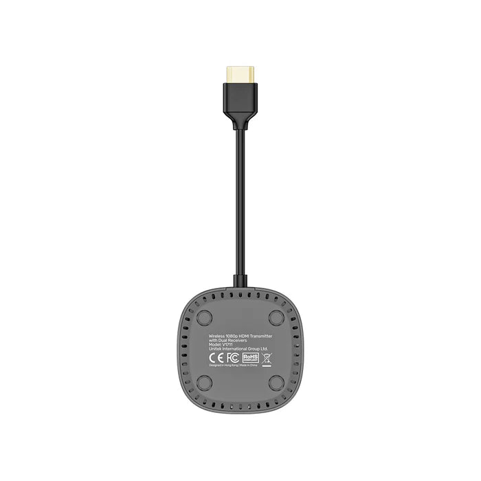 مرسل HDMI لاسلكي ومستقبلان مزدوجان من UNITEK، دقة كاملة 1080P بمعدل تحديث 60 هرتز، مدى 50 متر / 165 قدم، توصيل وتشغيل