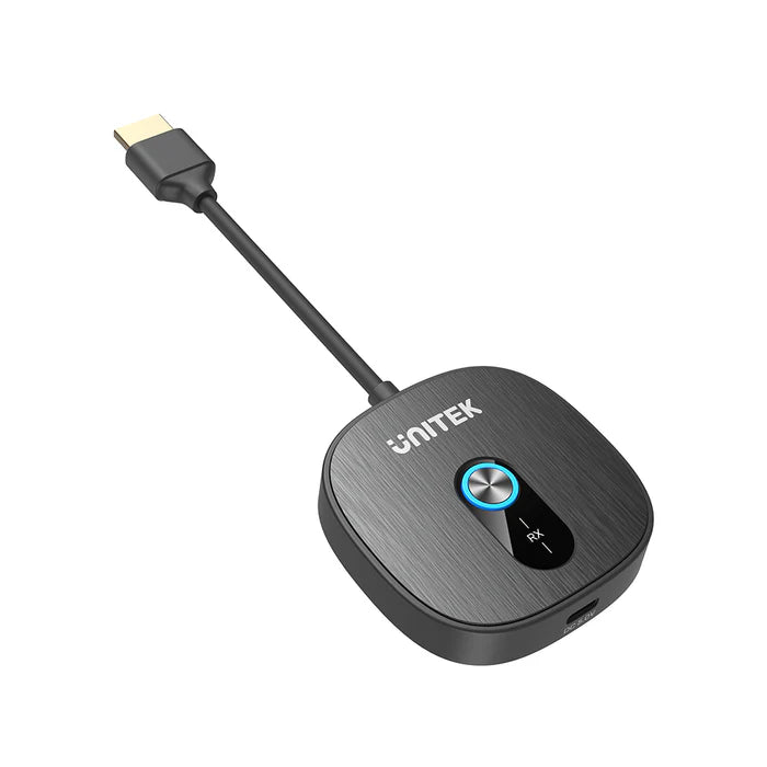 مرسل HDMI لاسلكي ومستقبلان مزدوجان من UNITEK، دقة كاملة 1080P بمعدل تحديث 60 هرتز، مدى 50 متر / 165 قدم، توصيل وتشغيل
