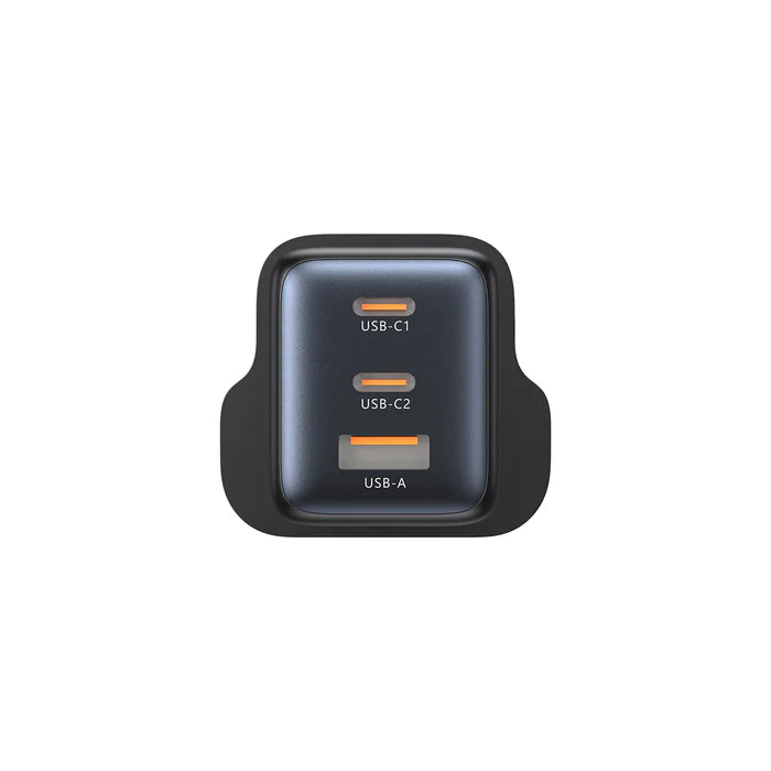 شاحن سريع UNITEK Zeno بقوة 65 واط مع 3 منافذ GaN، مزود بمقبس بريطاني 3 دبابيس، محول حائط USB C متعدد المنافذ يدعم PPS PD 3.0 لأجهزة اللابتوب والهواتف الذكية والأجهزة اللوحية
