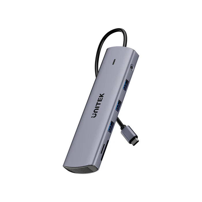 محور USB-C من UNITEK 11 في 1 (uHUB U11+)، محطة إرساء بشاشتين مع منفذي 4K HDMI، VGA، شحن بقوة 100 واط، إيثرنت، USB 3.0، وقارئ بطاقات SD/TF لأجهزة اللابتوب