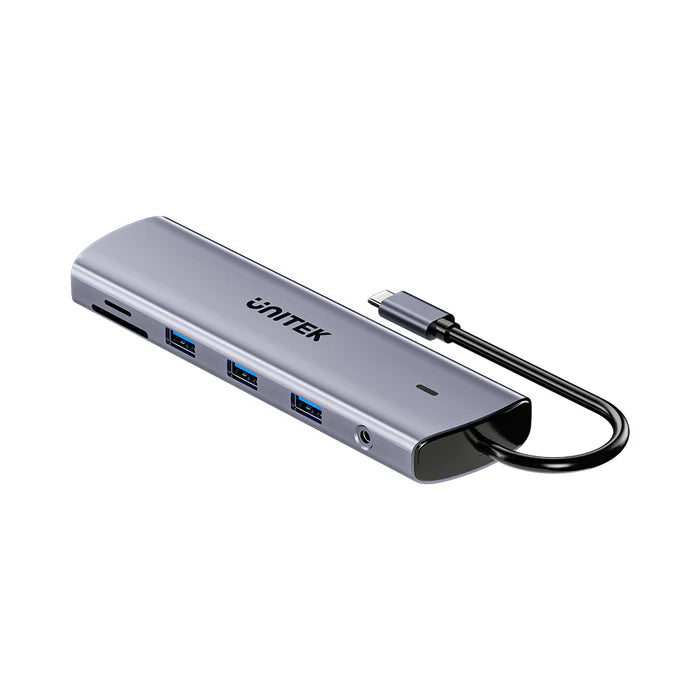 محور USB-C من UNITEK 11 في 1 (uHUB U11+)، محطة إرساء بشاشتين مع منفذي 4K HDMI، VGA، شحن بقوة 100 واط، إيثرنت، USB 3.0، وقارئ بطاقات SD/TF لأجهزة اللابتوب