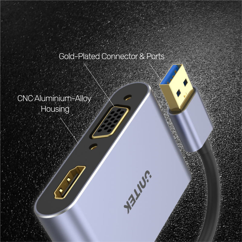 UNITEK USB 3.0 to HDMI and VGA Adapter
