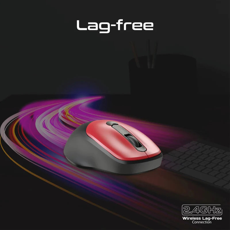 Promate Wireless Mouse, EZGrip Ergonomic Ambidextrous 2.4GHz Mice, Adjustable 1600DPI, 6 million Keystrokes, Nano USB Receiver, 10m Range, 120-hour Working Time for Laptops, PC