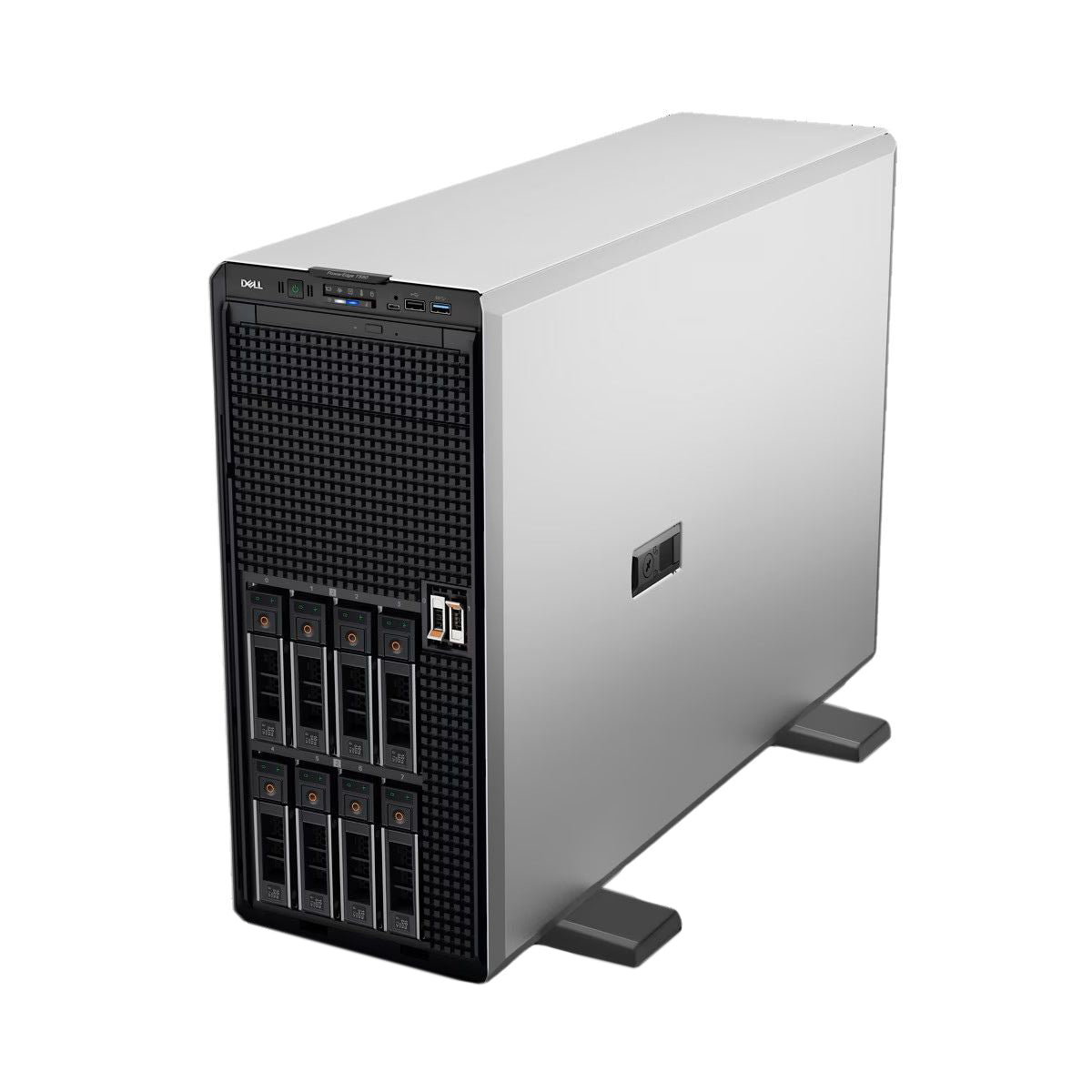خادم برج Dell PowerEdge T550، معالج Xeon Silver 4310 بتردد 2.1 جيجاهرتز، 12 نواة، ذاكرة وصول عشوائي DDR4 سعة 32 جيجابايت، قرص ثابت سعة 2 تيرابايت، معالج PERC H755، مزود طاقة مزدوج بقوة 700 واط، منفذي GbE مزدوجين