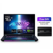 AORUS MASTER 16 BYH مقاس 16 بوصة بدقة WQXGA وشاشة OLED بتردد 240Hz – معالج Intel Core Ultra 9 275HX، بطاقة NVIDIA RTX 5080 بسعة 16GB، ذاكرة RAM بسعة 32GB، وحدة SSD بسعة 1TB، ونظام Windows 11 Pro (قرص SSD محمول ADATA SD810 بسعة 4TB مجانًا)