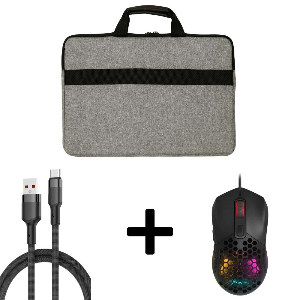 ECLIPS 15.6-Inch Laptop Carry Case + XTRIKE Mouse & LDNIO Charging Cable Bundle