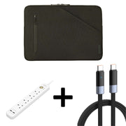ECLIPS 13.3–14.1" Laptop Sleeve + Huntkey Power Strip & LDNIO Charging Cable Bundle