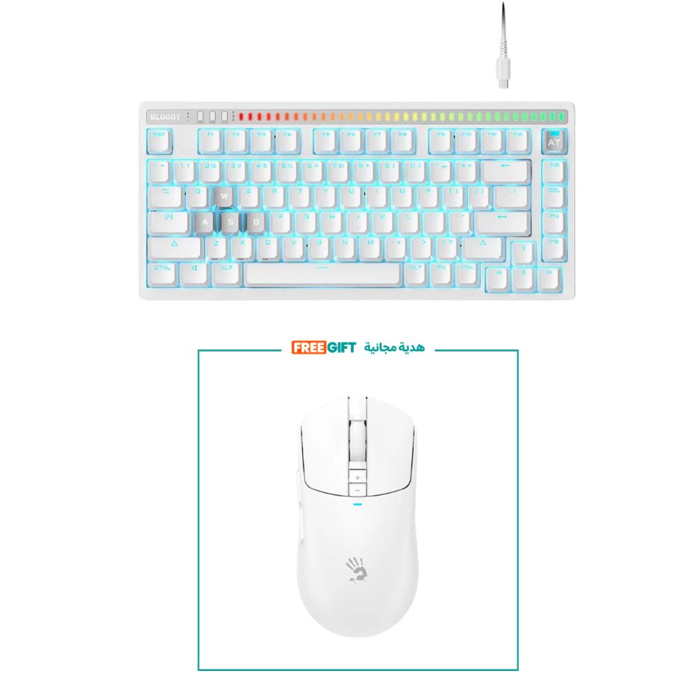 Bloody AT75 Alpha-Optical Switch 75% Gaming Keyboard Bundle – FREE R72 Ultra Wireless Gaming Mouse