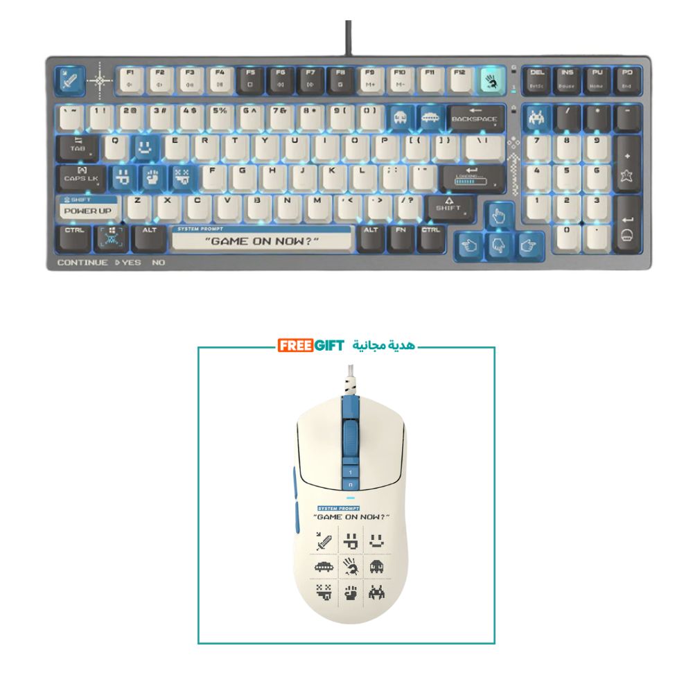 Bloody S98 (PIXEL) BLMS Mechanical Gaming Keyboard Pixels Blue Bundle – FREE W72 Ultra Lightweight Gaming Mouse Pixels Blue