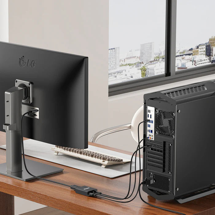 محول UNITEK من VGA إلى HDMI، محول VGA إلى HDMI بدقة 1080P كاملة عند 60 هرتز، توصيل وتشغيل، دعم الصوت، يعمل بالطاقة عبر مايكرو USB، للحواسيب الشخصية، اللابتوب، الشاشات والتلفاز