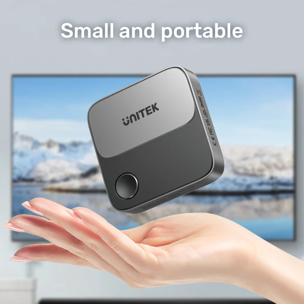 UNITEK V1162B01 Wireless Screen Mirroring Device – 4K@60Hz HDMI Dongle, Dual-Band WiFi, USB-Powered, Up to 8 m Range