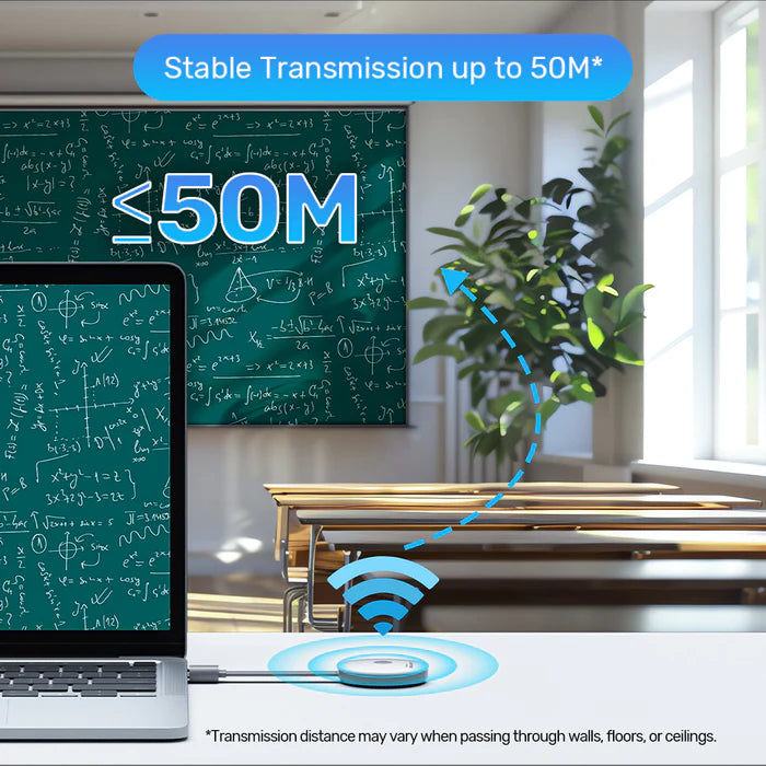 مجموعة مرسل ومستقبل إتش دي إم آي لاسلكية من يونيتيك — محول عرض لاسلكي بدقة 1080 بكسل بمعدل 60 هرتز، بث فيديو لاسلكي عبر إتش دي إم آي للتلفاز/جهاز العرض/الحاسوب المحمول