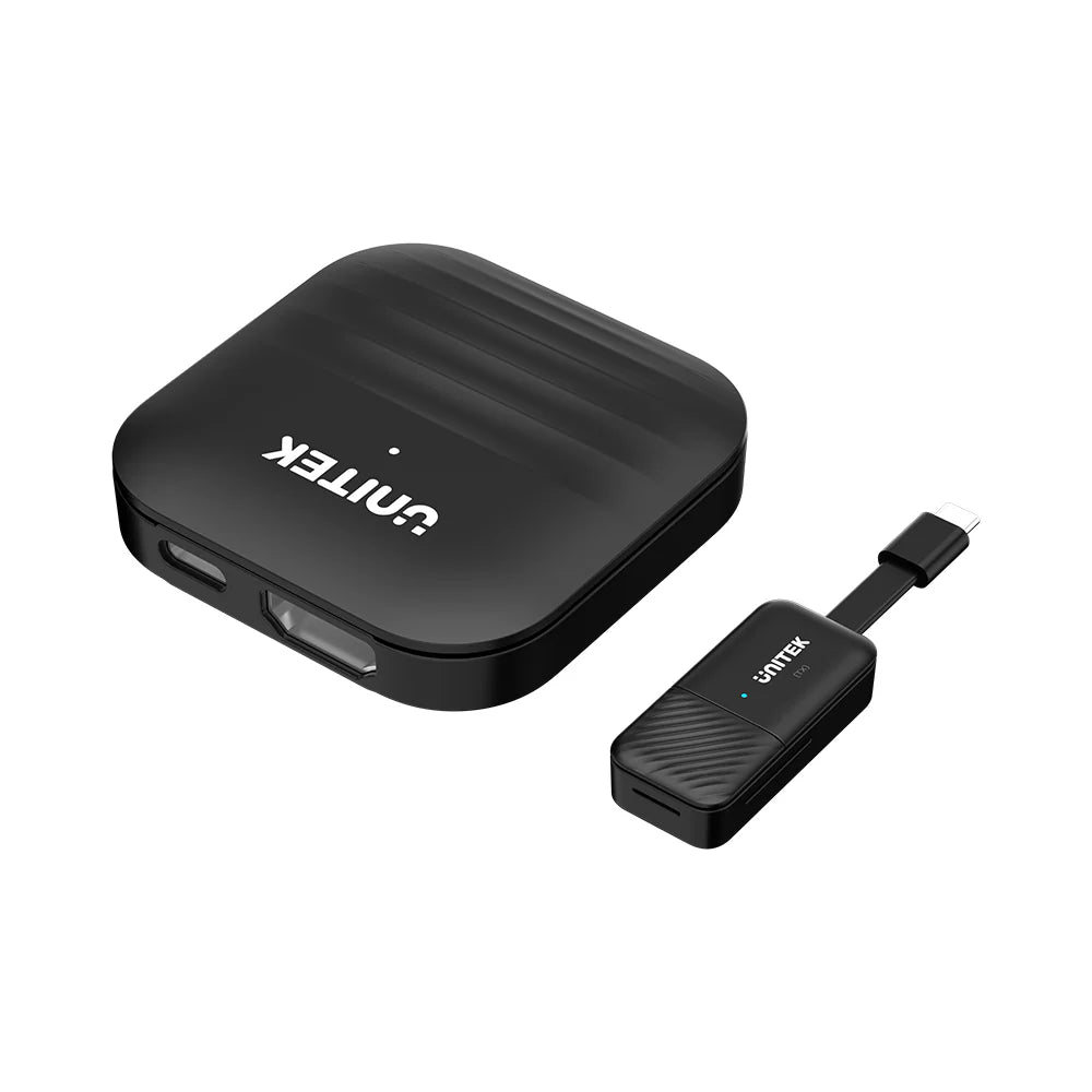 UNITEK USB-C Wireless HDMI Extender Kit – 50m Range, Full HD 1080p@60Hz, Plug & Play, Dual-Band 2.4G/5G, Compatible with Windows, macOS, Android, iOS