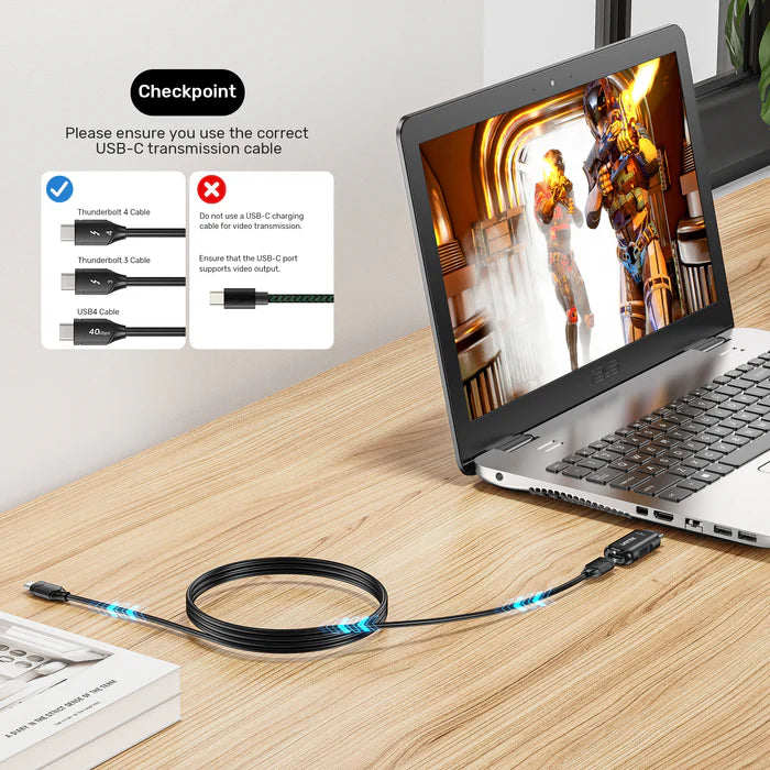 UNITEK HDMI to USB-C Adapter — 4K HDMI Video to USB-C Display Converter, Plug-and-Play, Portable Video Adapter