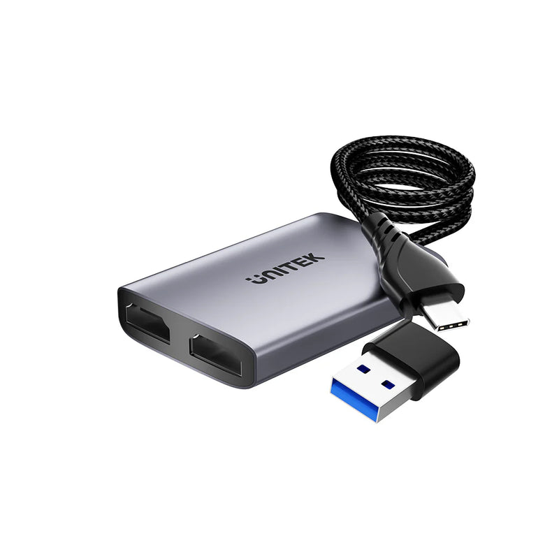 محول HDMI مزدوج USB C/A من UNITEK